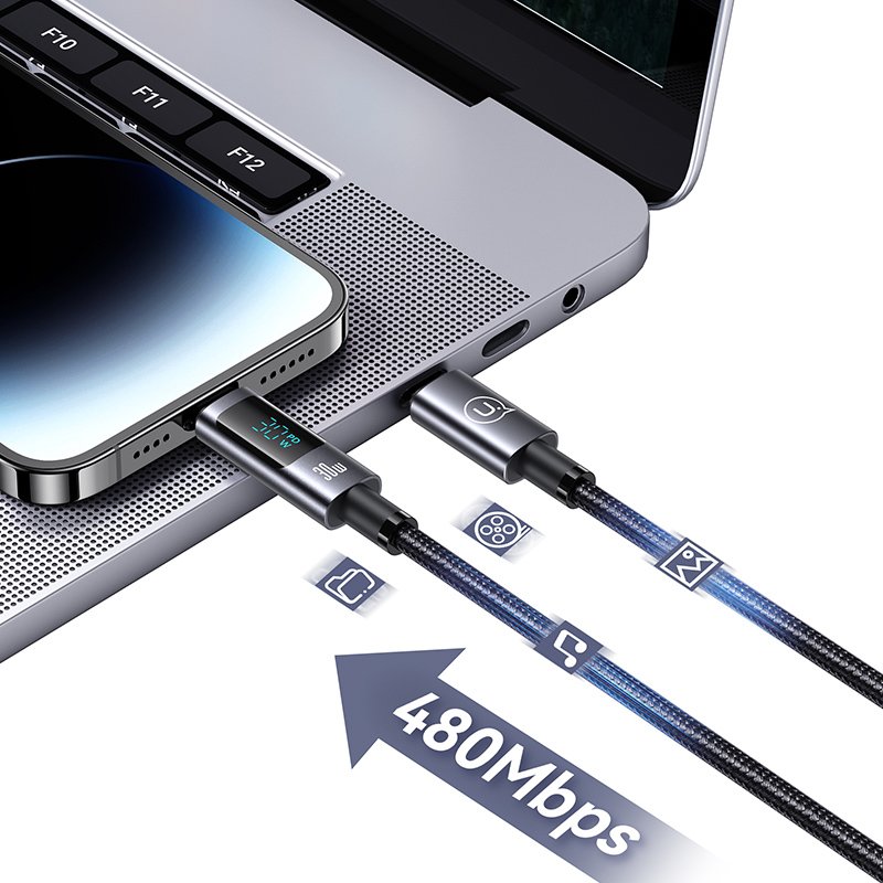 kalodio Lightning se USB-C US-, 30W, 480Mbps, 1.2m, mayro 6891 30 watt