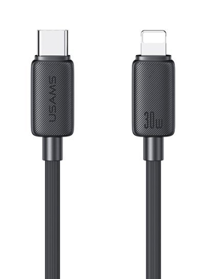 USAMS καλώδιο Lightning σε USB-C US-, 30W, 480Mbps, 1m, μαύρο 6885