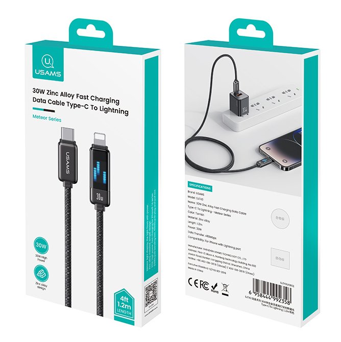 kalodio Lightning se USB-C, 30W, 480Mbps, 1.2m, mayro 8072 30 watt