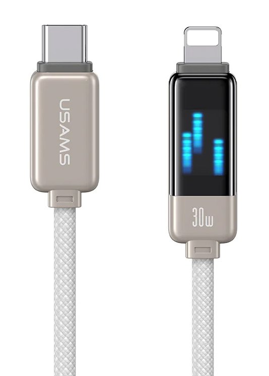 USAMS καλώδιο Lightning σε USB-C , 30W, 480Mbps, 1.2m, λευκό 8073