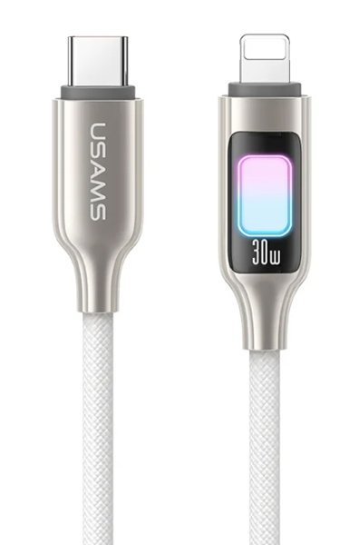 USAMS καλώδιο Lightning σε USB-C , 30W, 480Mbps, 1.2m, λευκό 8069