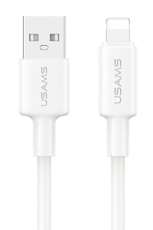 USAMS καλώδιο Lightning σε USB , 2.4A 12W, 480Mbps, 1m, λευκό