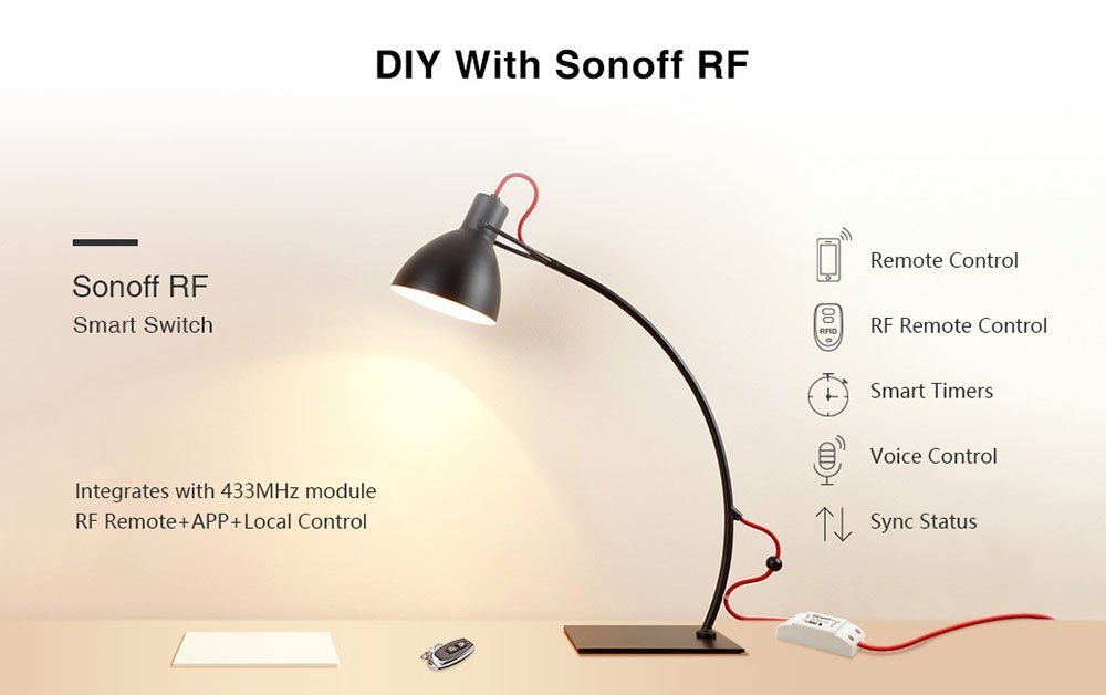 ONOFF mart Diakoptis RF2 433MHz, WiFi 2.4GHz, leyko 1392 Endiamesos diakoptis