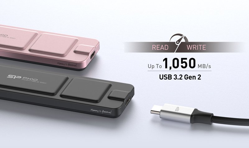 ILICON POWER εξωτερικός D PX10, 2TB, UB 3.2, 1050-1050MB/s, μαύρος 6924 - Image 2