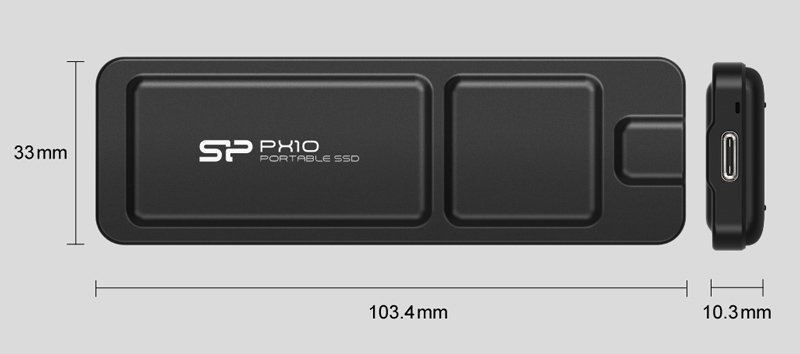 ILICON POWER εξωτερικός D PX10, 2TB, UB 3.2, 1050-1050MB/s, μαύρος 6924 - Image 5