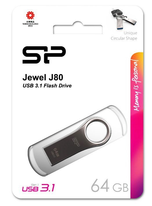 ILICON POWER UB Flash Drive Jewel 80, 64GB, UB 3.2, ασημί 1173 - Image 2