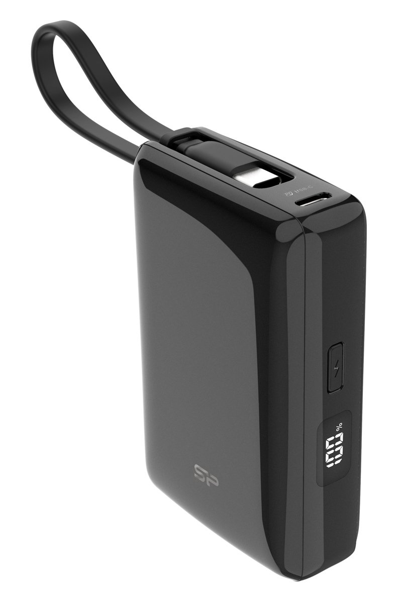 ILICON POWER power bank CP10 με καλώδιο UB-C, 2x θύρες εξόδου, 10000mAh, 20W, μαύρο 9792
