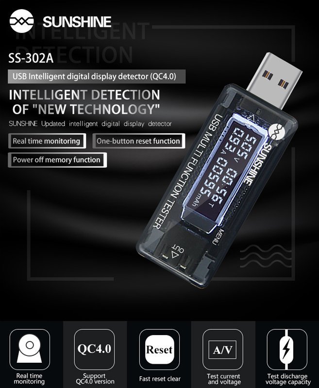 USB tester fortisis, V/A/Time/mAh 4453 Tester 2