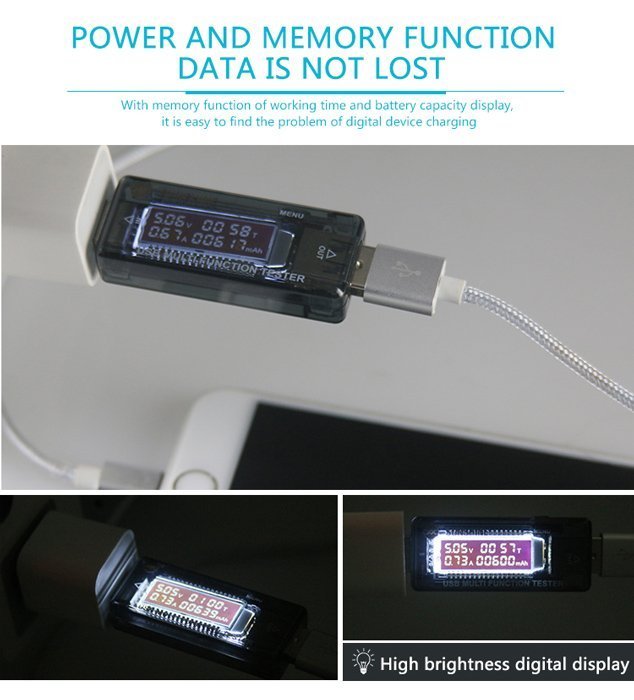 USB tester fortisis, V/A/Time/mAh 4453 Tester 6
