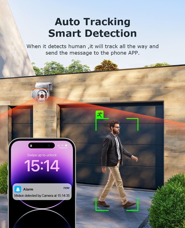 SECTEC smart κάμερα , 3MP, WiFi, SD, PTZ, IP65 7356 - Image 3