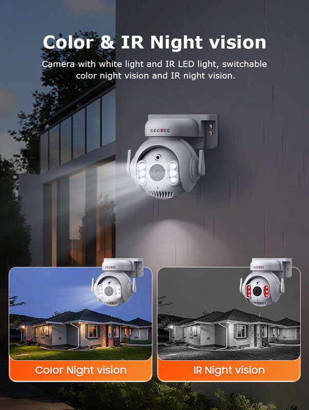 SECTEC smart κάμερα , 3MP, WiFi, SD, PTZ, IP65 7356 - Image 5