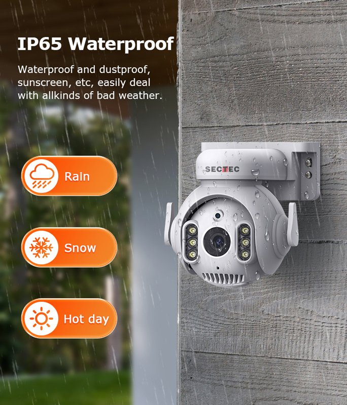 SECTEC smart κάμερα , 3MP, WiFi, SD, PTZ, IP65 7356 - Image 6