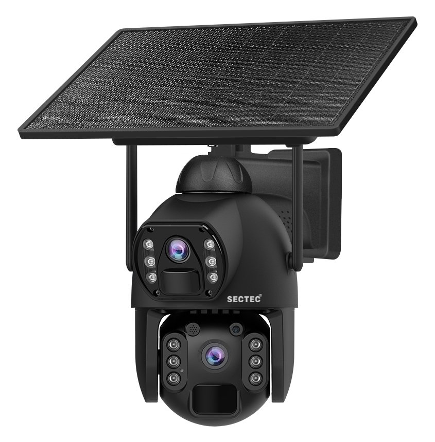SECTEC smart ηλιακή κάμερα , dual lens, 3MP, 4G, SD, PTZ, IP66 9465