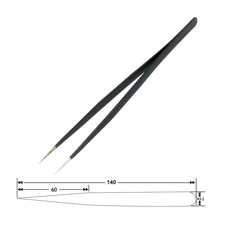 SPROTEK ESD αντιστατική τσιμπίδα , 140mm, ίσια 16