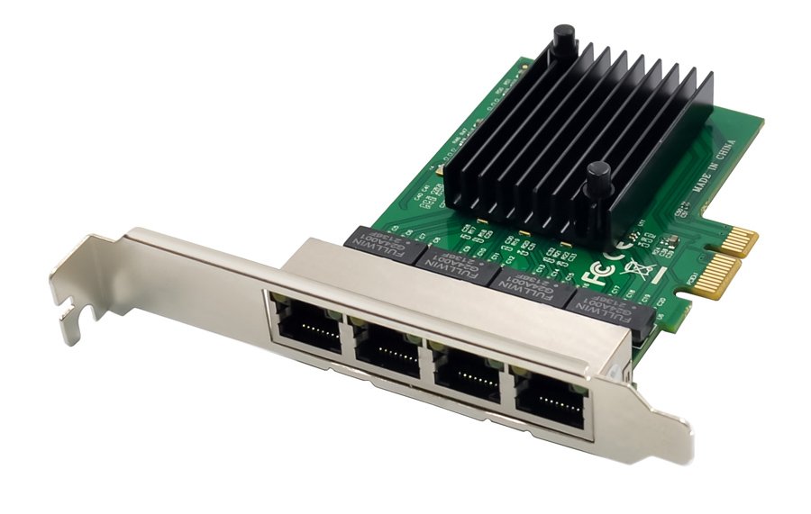 POWERTECH κάρτα επέκτασης PCIe σε 4x RJ45 GbE , RTL8111F & ASM1184