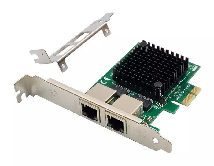 POWERTECH κάρτα επέκτασης PCIe σε 2x RJ45 Gigabit , JL82571GB 4300