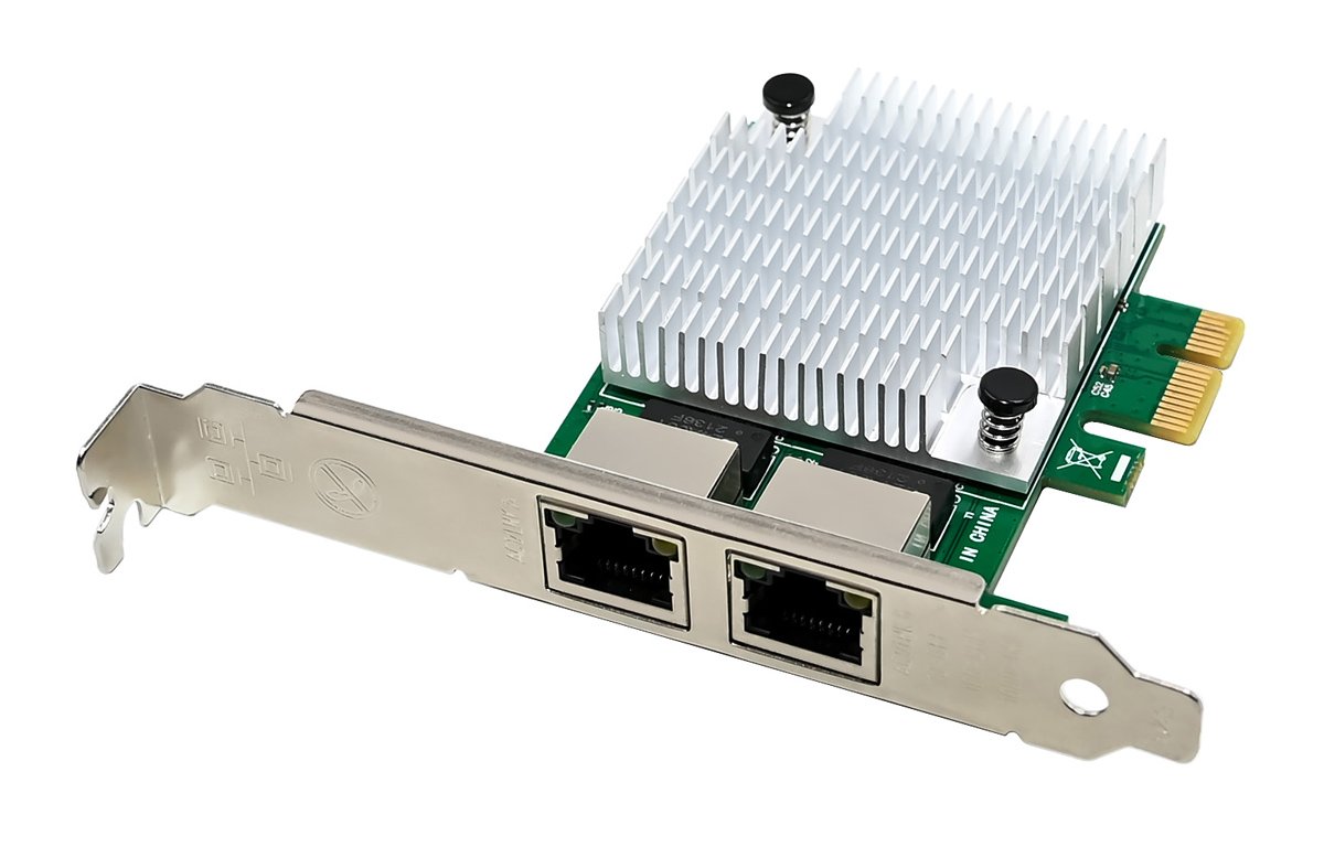 POWERTECH κάρτα επέκτασης PCIe σε 2x RJ45 , 1000Mbps 6435