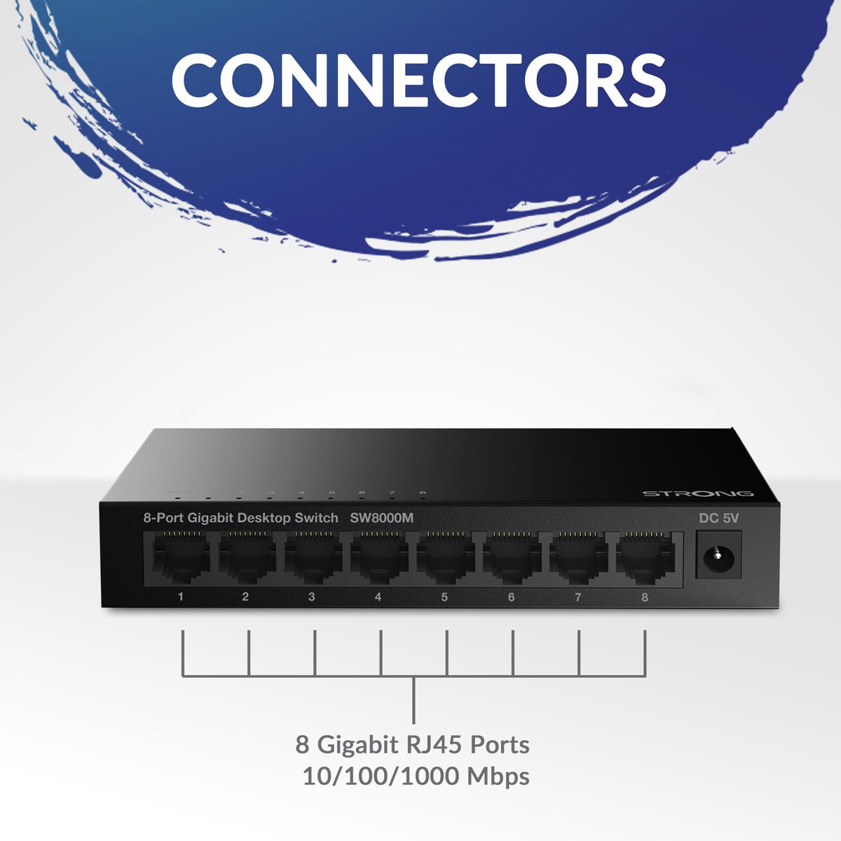 switch 5000M, 8x Gigabit thyres, 1000Mbps 7375 10 - 100 - 1000