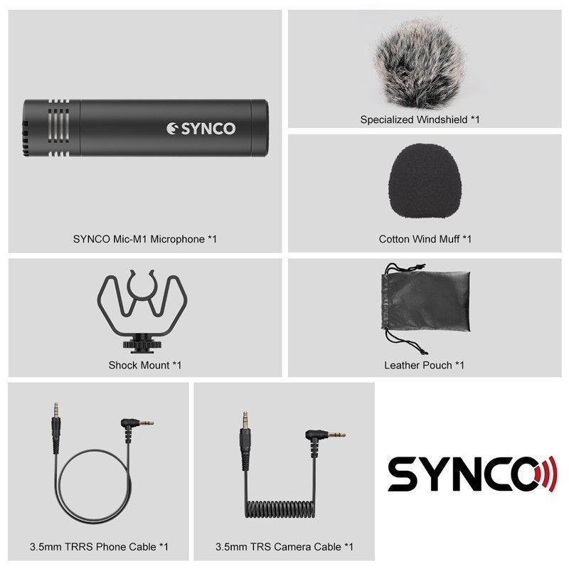 SYNCO μικρόφωνο για κάμερα , δυναμικό, 3.5mm, shock mount, μαύρο 4867 - Image 7