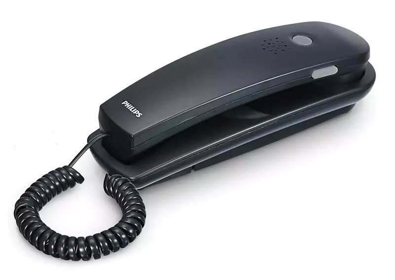 PHILIPS ενσύρματο τηλέφωνο /00, επιτραπέζιο ή επιτοίχιο, μαύρο 4813