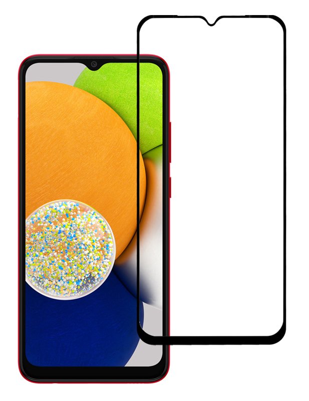 POWERTECH tempered glass 5D , Samsung A03, full glue, μαύρο 3861