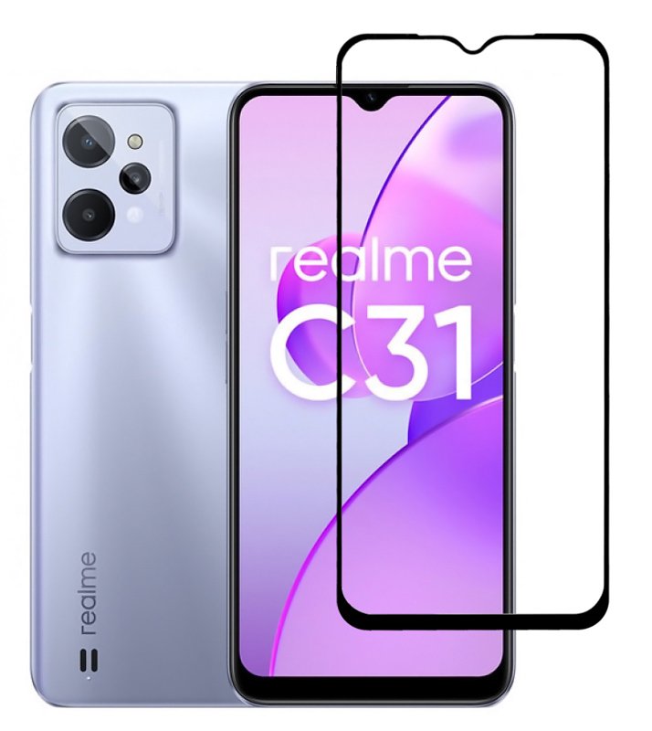 tempered glass 5D, Realme C31, full glue, mayro 3864 REALME