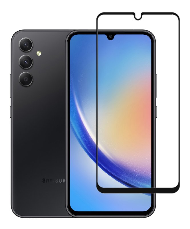 POWERTECH tempered glass 5D , Samsung A34 5G, full glue, μαύρο 5004
