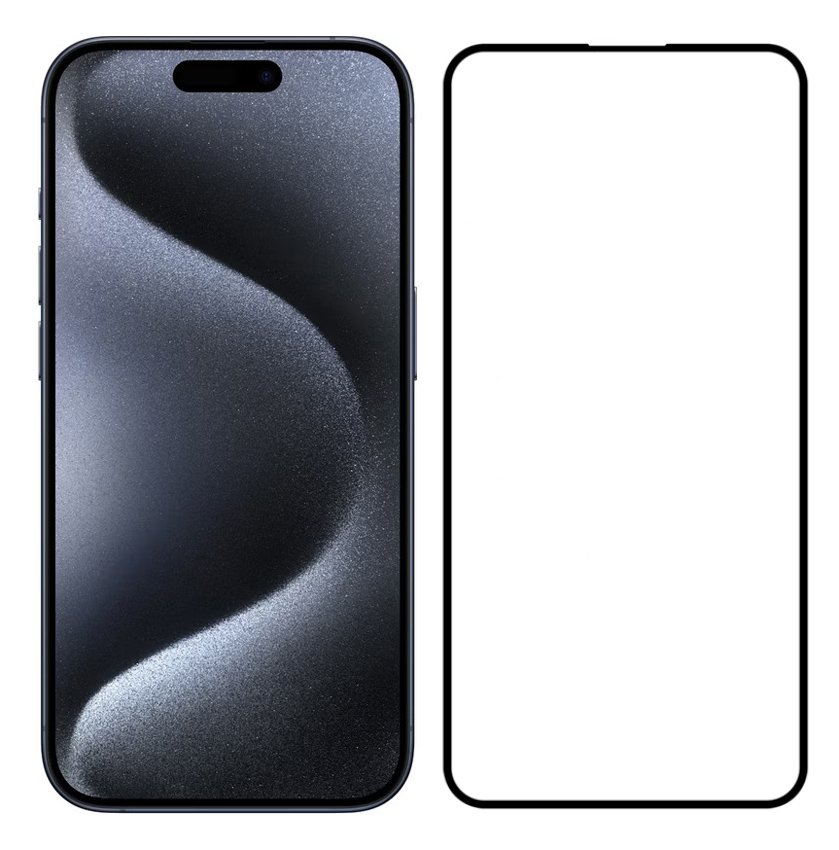 POWERTECH tempered glass 5D για iPhone 15 Pro, full glue 5526