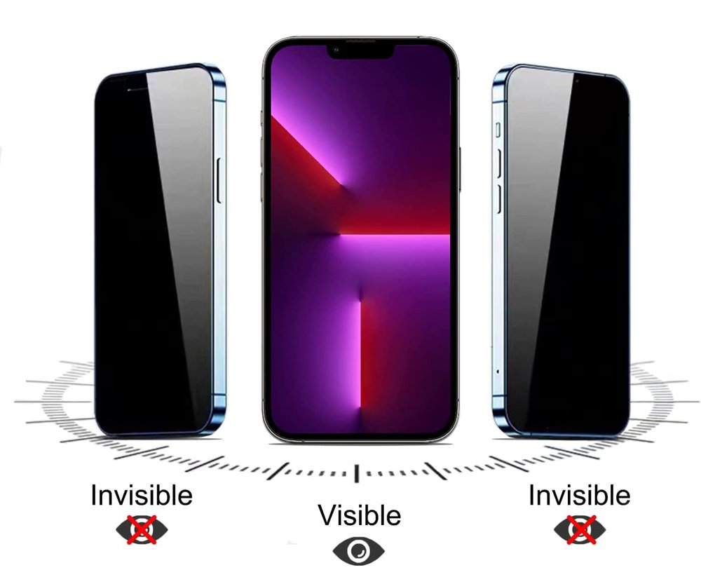 POWERTECH tempered glass Emery Private 5D για iPhone 14, full glue 9030 - Image 2