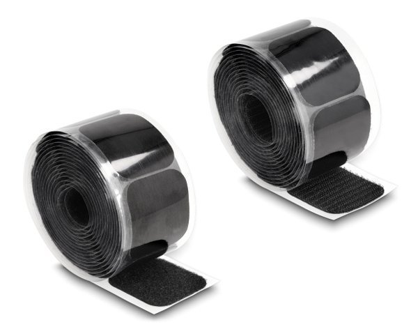 Αυτοκόλλητα τύπου Velcro  σε ρολό 5m, 45x50mm, μαύρο 4773