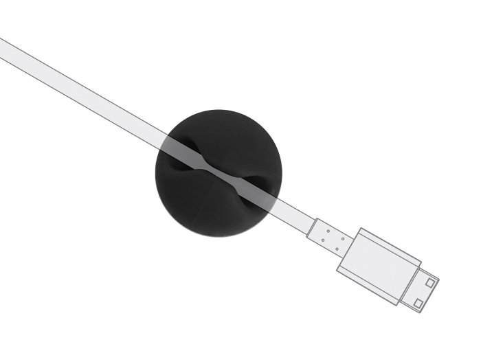 POWERTECH οργανωτές καλωδίων , 1 θέση, Φ5mm, μαύρο, 10τμχ 4788 - Image 2