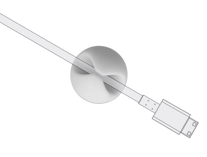 POWERTECH οργανωτές καλωδίων , 1 θέση, Φ5mm, λευκό, 10τμχ 4791 - Image 2