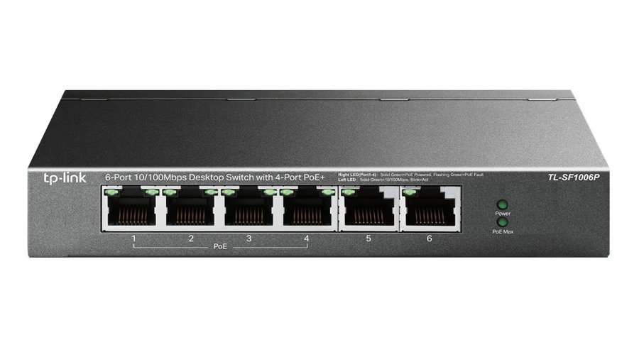 TP-LINK desktop switch , 6-Port 10/100Mbps, 4x PoE+, Ver. 1.0 4685