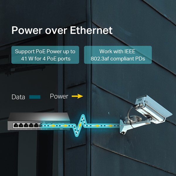 TP-LINK desktop switch , 8-Port 10/100Mbps, 4x PoE, Ver. 2.0 4684 - Image 3