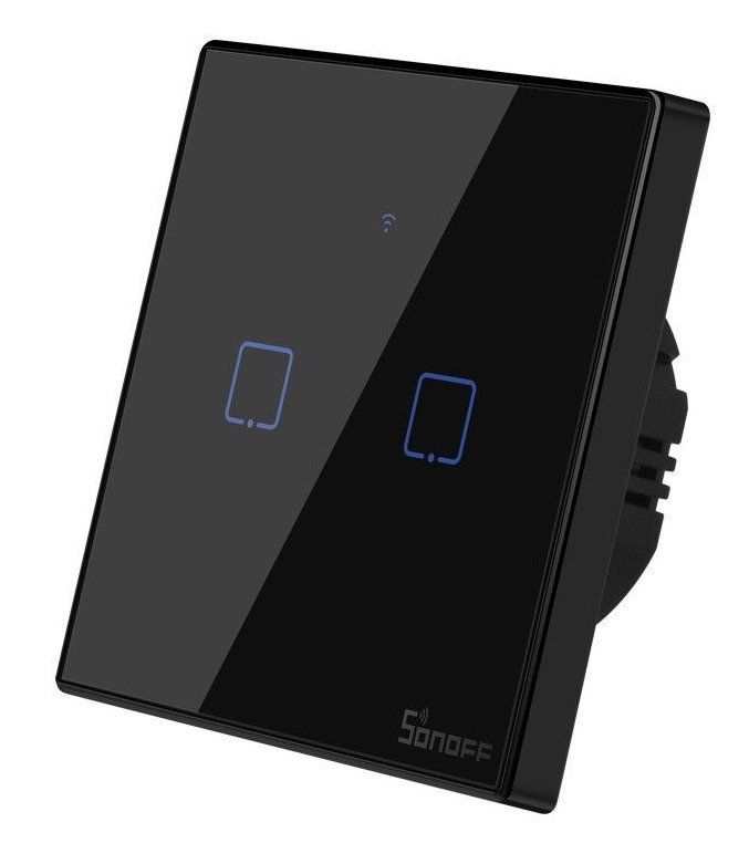 SONOFF smart διακόπτης ΤΧ-3EU2C, αφής, Wi-Fi, διπλός, μαύρος 1904