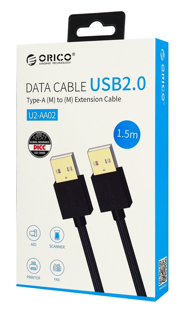 ORICO καλώδιο USB 2.0 , 480Mbps, 1.5m, μαύρο - Image 3