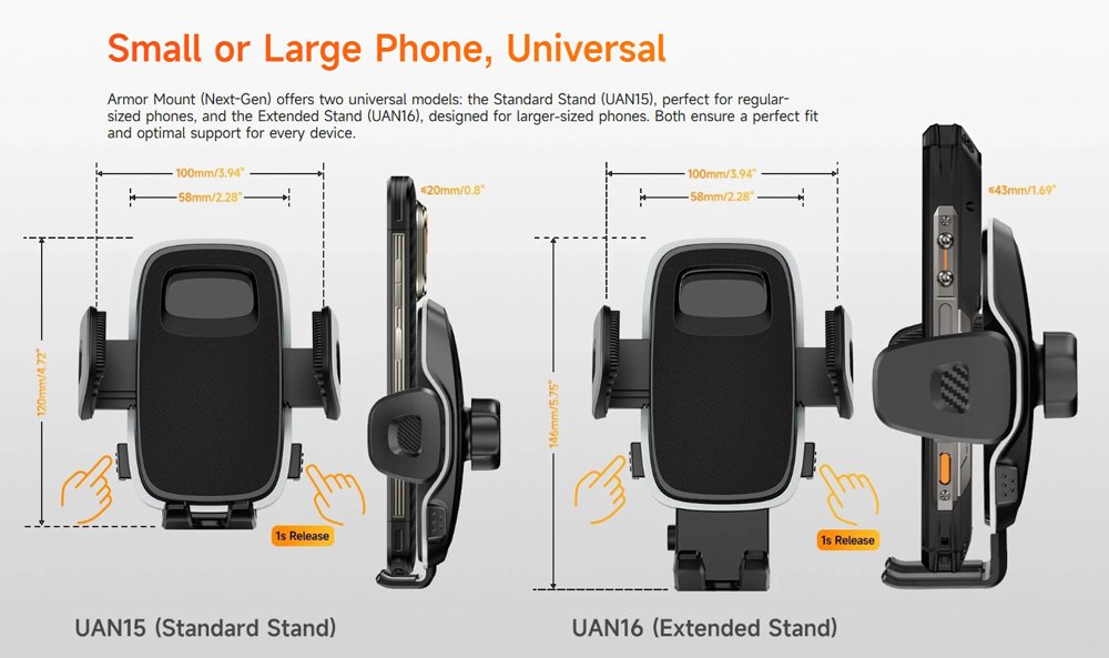 ULEFONE βάση smartphone αυτοκινήτου για ταμπλό, 58-100mm x 120mm, μαύρη 9758 - Image 9