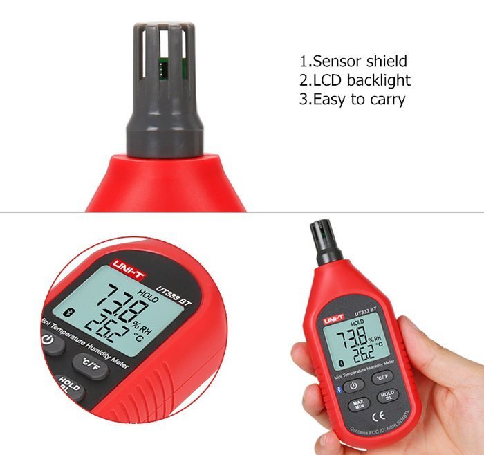 UNI-T ψηφιακό θερμόμετρο & υγρασιόμετρο , Bluetooth 3186 - Image 2