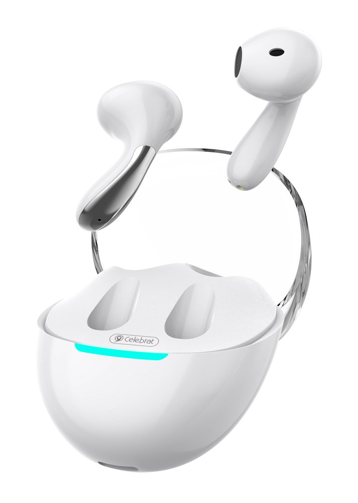 CELEBRAT earphones με θήκη φόρτισης , True Wireless, Φ13mm, λευκά 6338