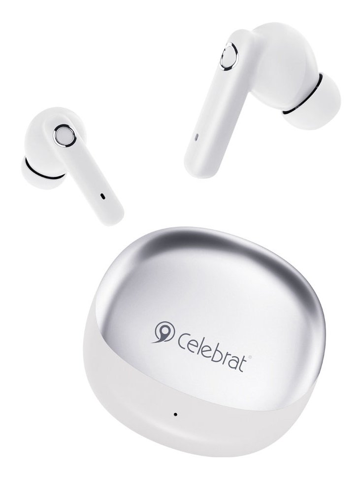 CELEBRAT earphones με θήκη φόρτισης , True Wireless, 10mm, 30/200mAh, λευκά 9236
