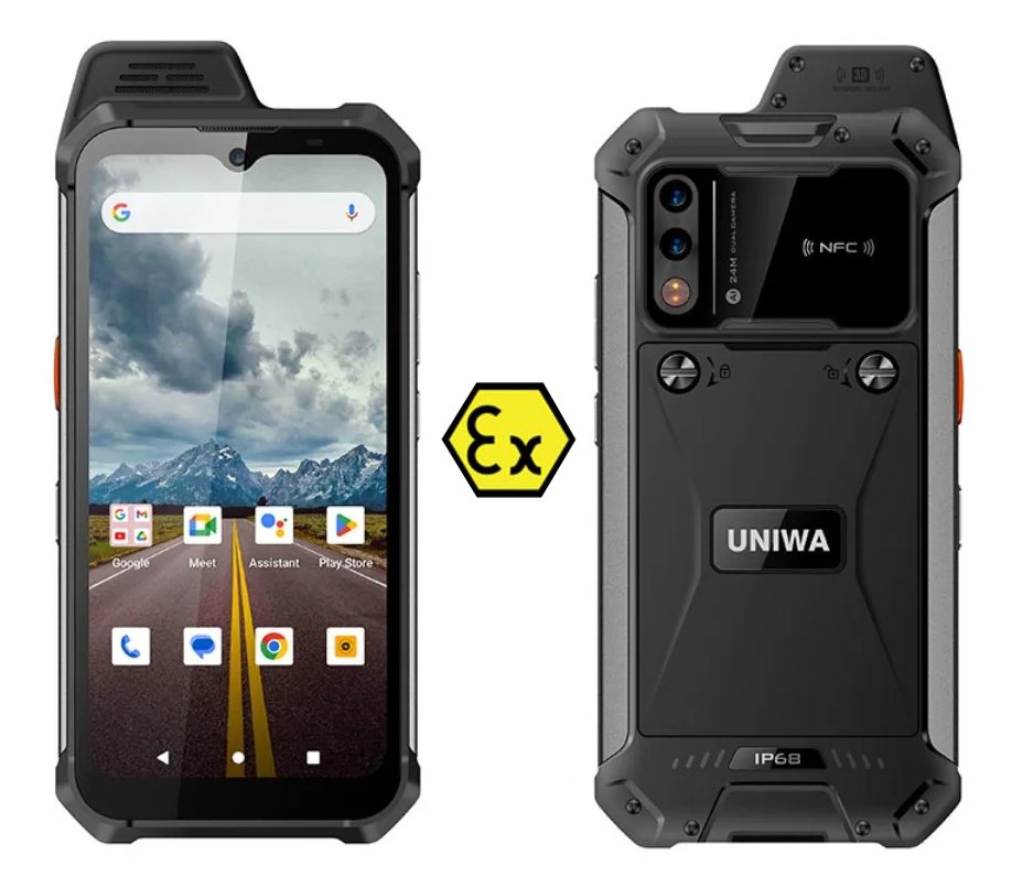 UNIWA smartphone , 6.3", 8/128GB , ηχείο 2W, Atex Zone 2, IP68, μαύρο 8500