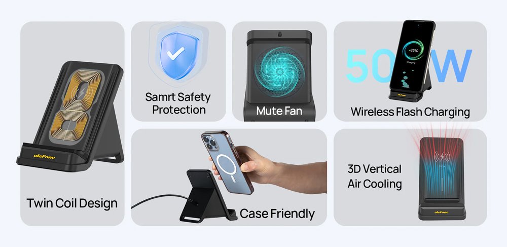 asyrmatos fortistis & vasi smartphone, 50W, mayros 7895 45W kai ano