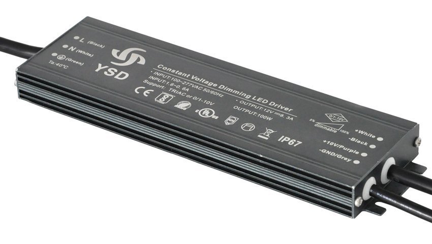 YSD τροφοδοτικό DC 100WUGF-12, 12VDC, 100W, 8.3A, IP67, dimmable 3314