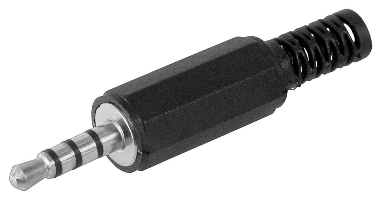GOOBAY βύσμα 3.5mm , 4 contacts, πλαστικό, μαύρο, 10τμχ 2448