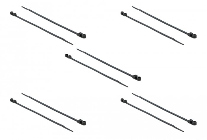 DELOCK Δεματικά καλωδίων με οπή στερέωσης, 200x4.8mm, μαύρα, 10τμχ 1421 - Image 3