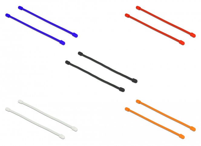 DELOCK Δεματικά καλωδίων , εύκαμπτα, 80x4mm, χρωματιστά, 10τμχ 1424 - Image 3