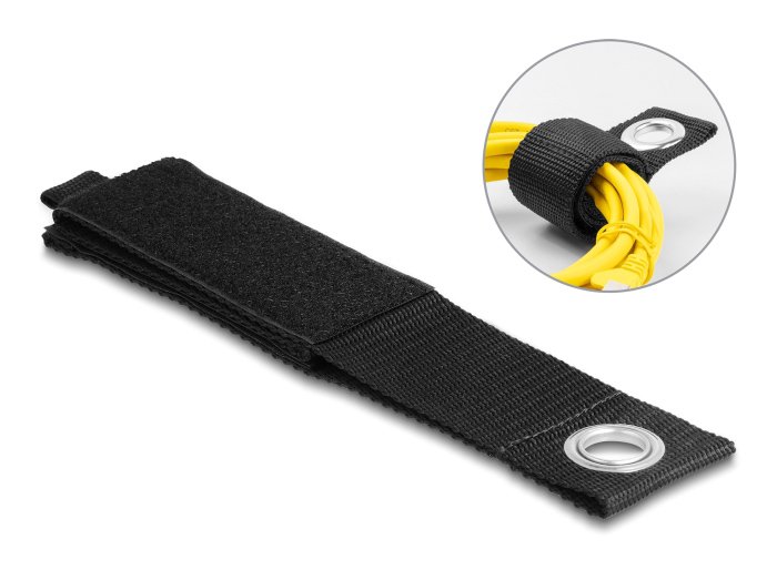 DELOCK ιμάντες τύπου Velcro , 50.8 x 5cm, μαύρος, 5τμχ 3473