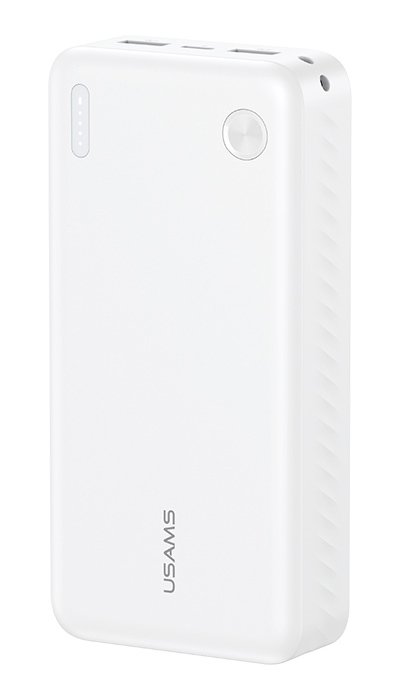 USAMS power bank CD254, 2x θύρες εξόδου, 20000mAh, 10W, λευκό
