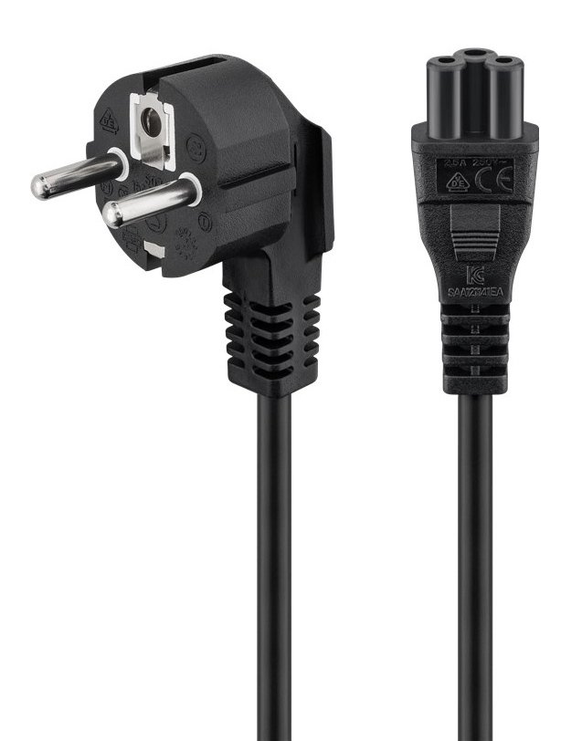 GOOBAY καλώδιο τροφοδοσίας , γωνιακό, 0.75mm², 3m, μαύρο 3503