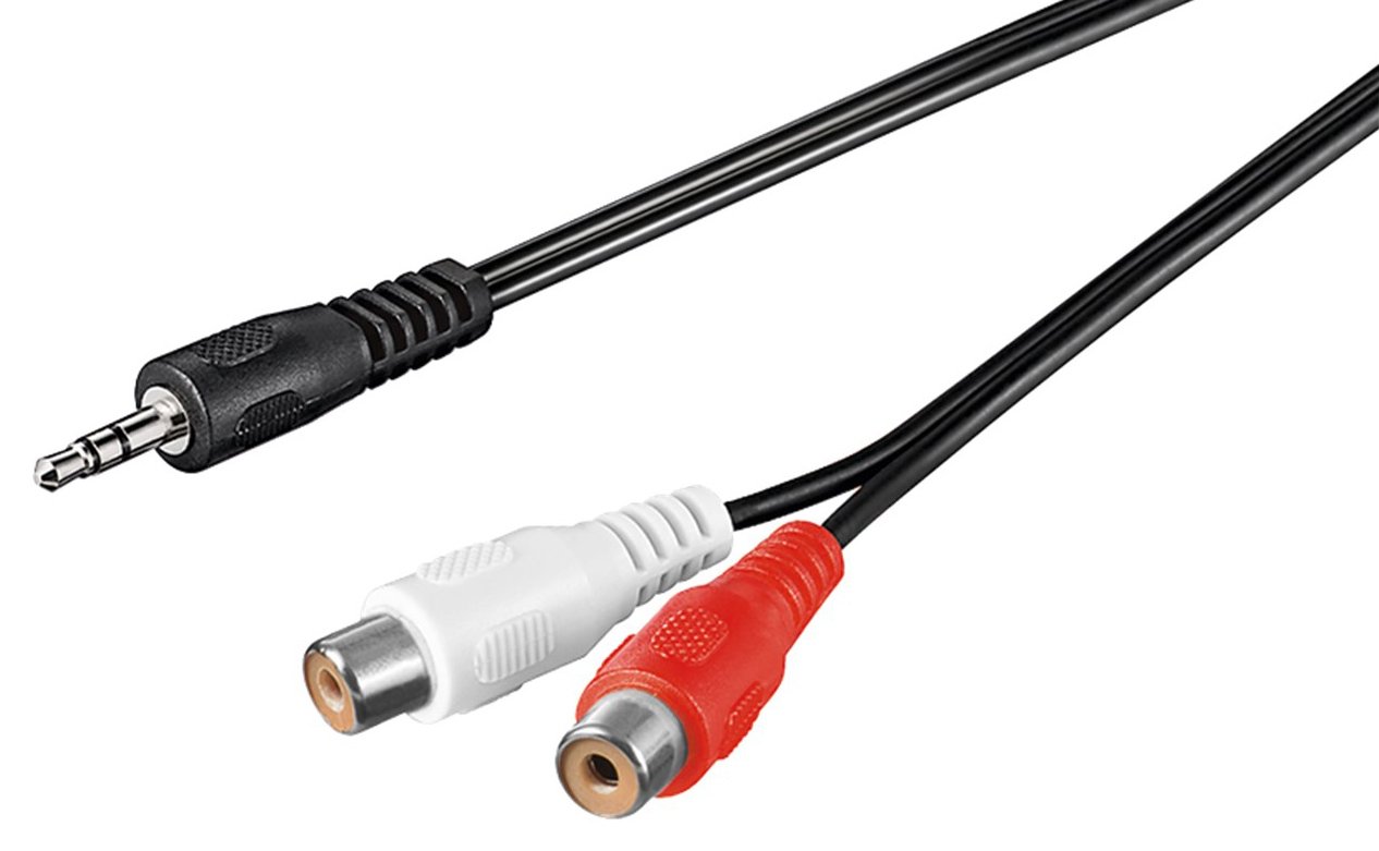 GOOBAY καλώδιο 3.5mm αρσενικό σε 2x θηλυκό RCA , 1.5m, μαύρο 2446